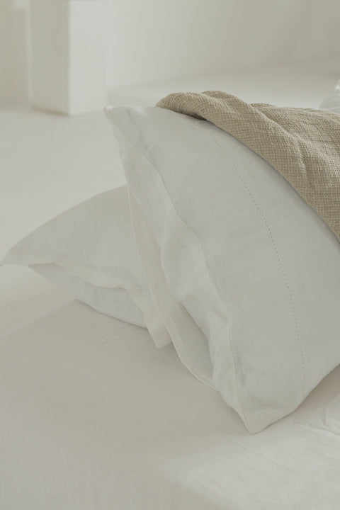 White pillow covers