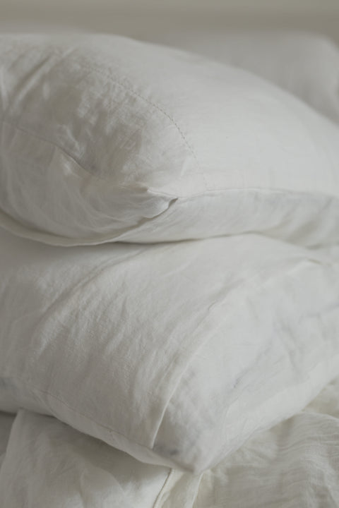 White pillow covers